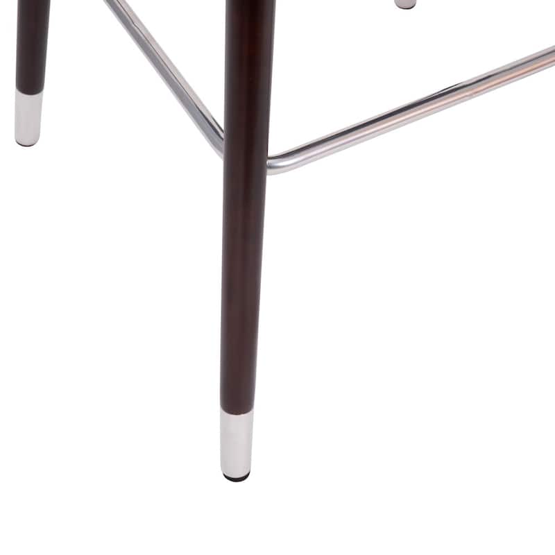 Upholstered Bar Stool with Wooden Legs