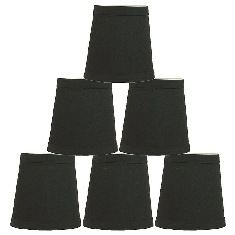 Linen Mini Chandelier Lamp Shade, Clip On, 4 inch Bottom Diameter, 4.75" Height
