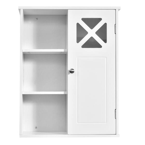 2 Tier Multipurpose Wall Mounted Cabinet Bathroom Storage White Overstock 32819264