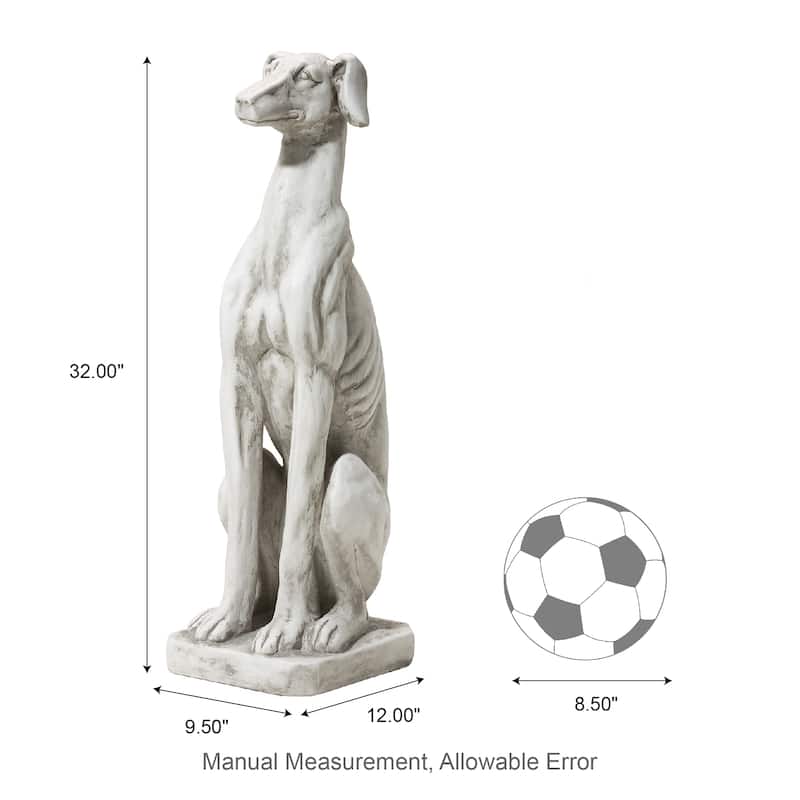 Glitzhome 32''H MGO Sitting Dog Garden Statue