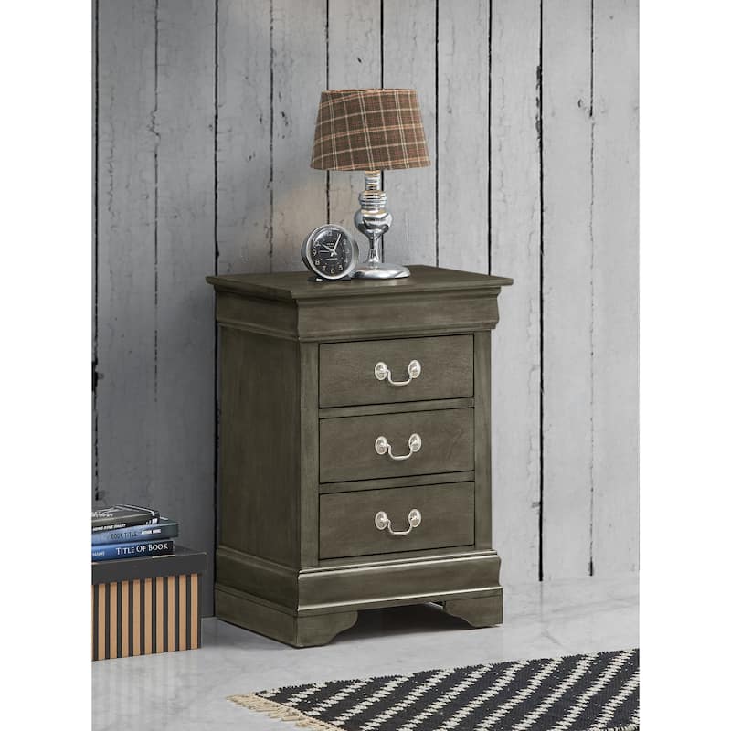 Modern Storage Nightstand with Three Roomy Drawers Bedside Table Bedroom Cabinet for Bedroom