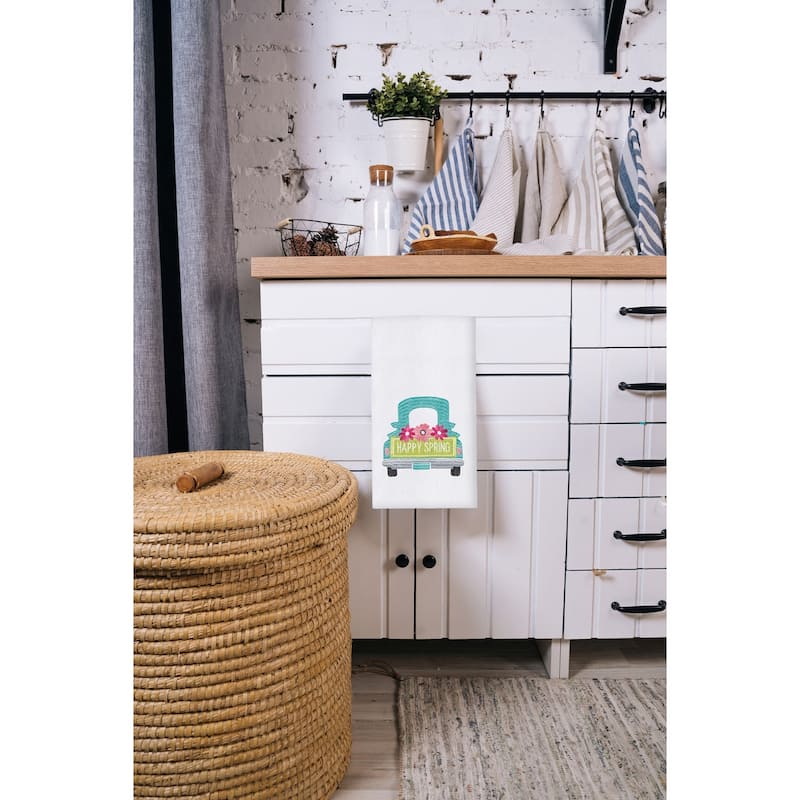 Happy Spring Truck Flour Sack Kitchen Towel