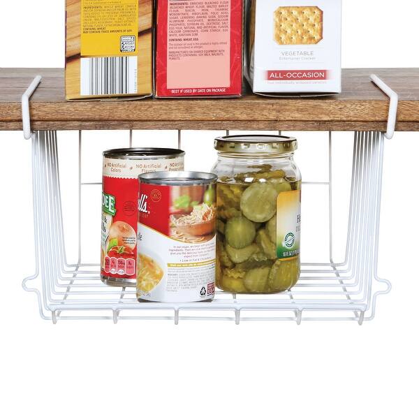 Shop Under Cabinet Basket Added Storage Wire Holder Shelf