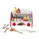 preview thumbnail 3 of 9, Red White Wooden BBQ Grill Toy with 26 PCS and Twist Sound Play - 11.42” L x 8.27” W x 7.68” H