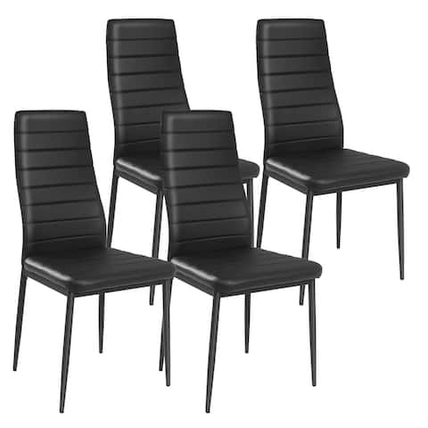 Dinning Chairs Set of 4 Modern Leather Metal Side Chair for Dinning - See Details