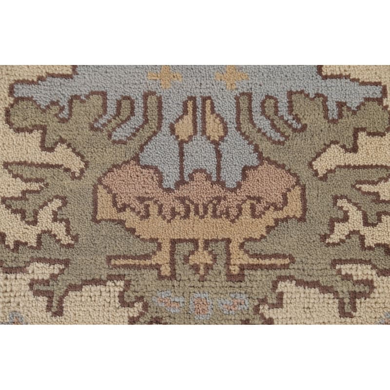 All-Over Oushak Oriental Area Rug Handmade Wool Carpet - 9'1" x 11'6"