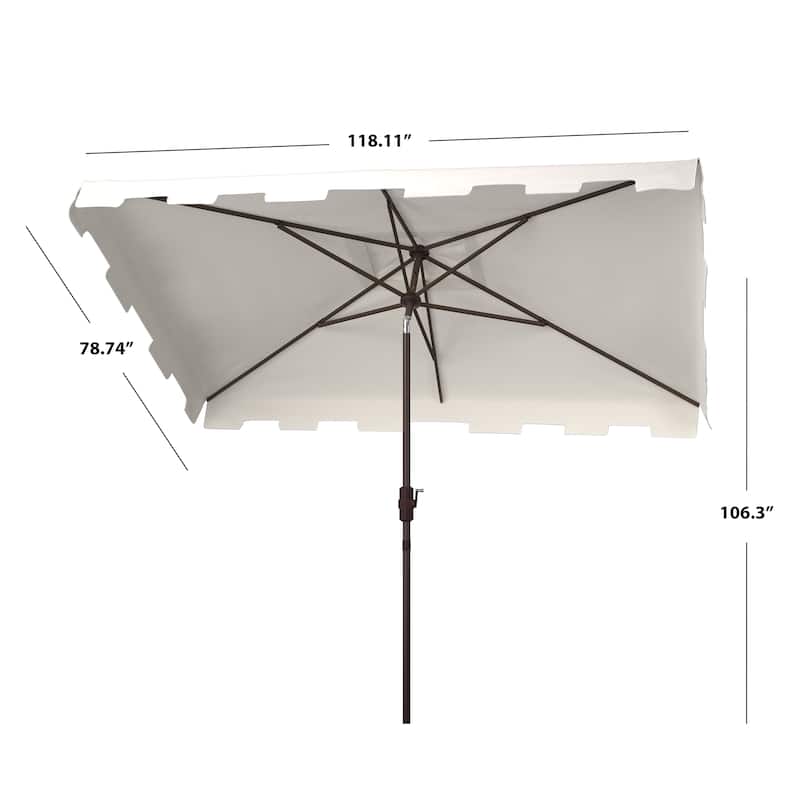 SAFAVIEH Outdoor Reneta 6.5 x 10 Ft Rectangle Market Umbrella