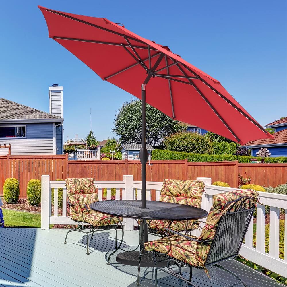 BONOSUKI 9ft Patio Umbrella,Outside Deck Table Umbrella,w/Tilt Crank