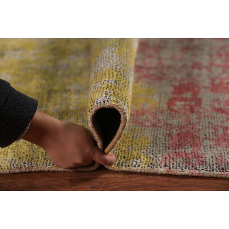 Colorful Modern Abstract Indian Area Rug Handmade Wool Carpet - 8'4"x 11'8"