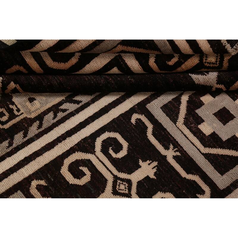 Vegetable Dye Gabbeh Kashkoli Wool Area Rug Hand-knotted Office Carpet - 5'7" x 7'9"