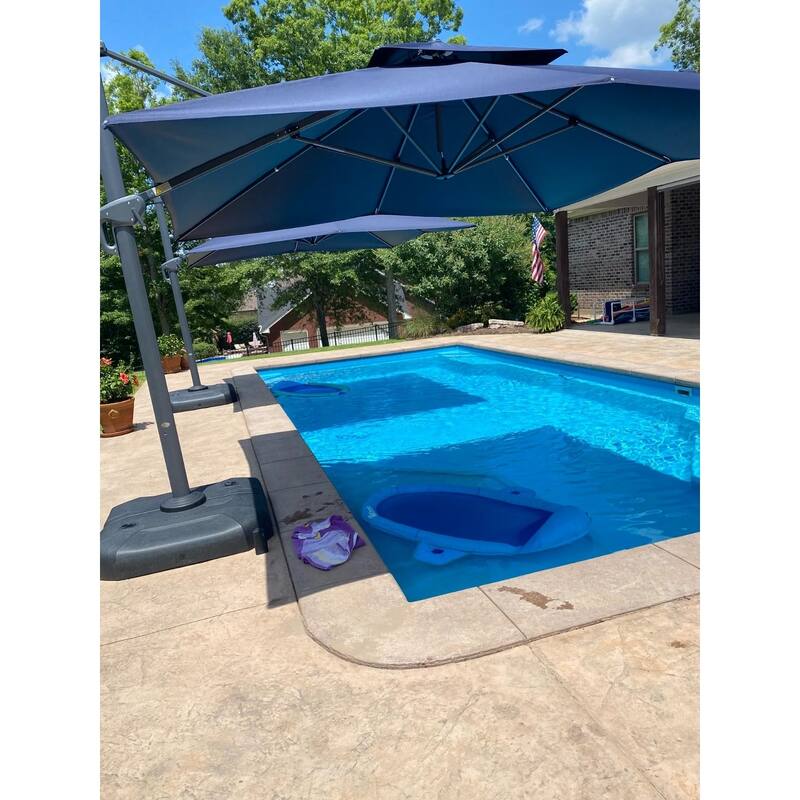 PURPLE LEAF Extra Large Premium Patio Cantilever Umbrella with 360-degree Rotation Big Size