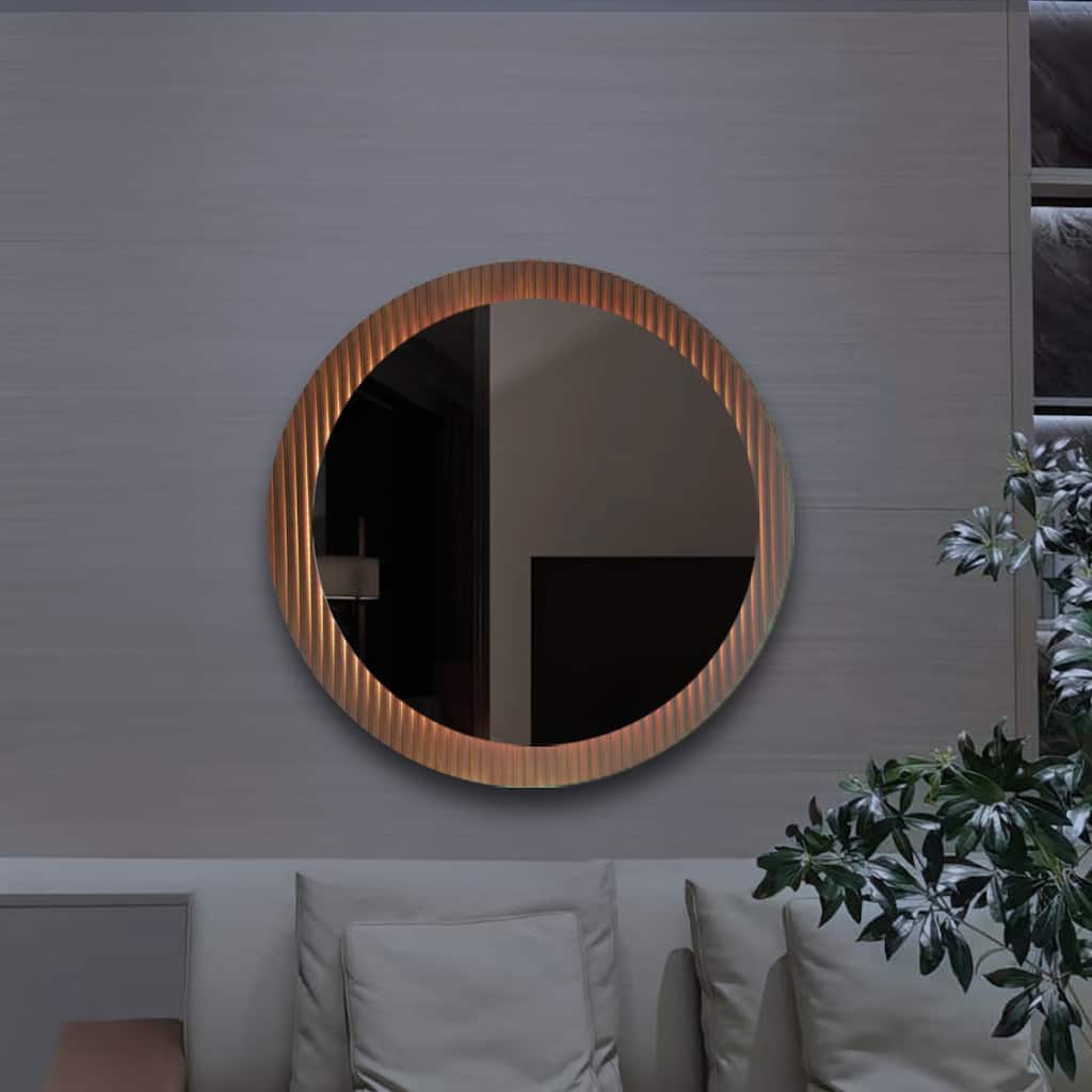 Round LED Colorful RGB Decorative Wall Mirror - 40'' H X 40'' W X 1.65'' D