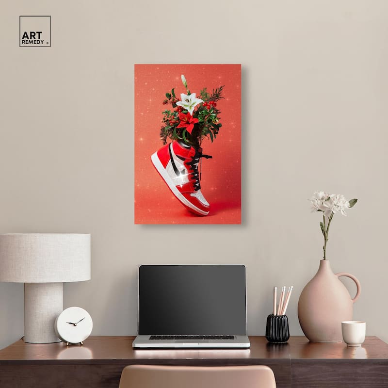 Holiday Sneaker Canvas by Art Remedy, Gallery Wrapped