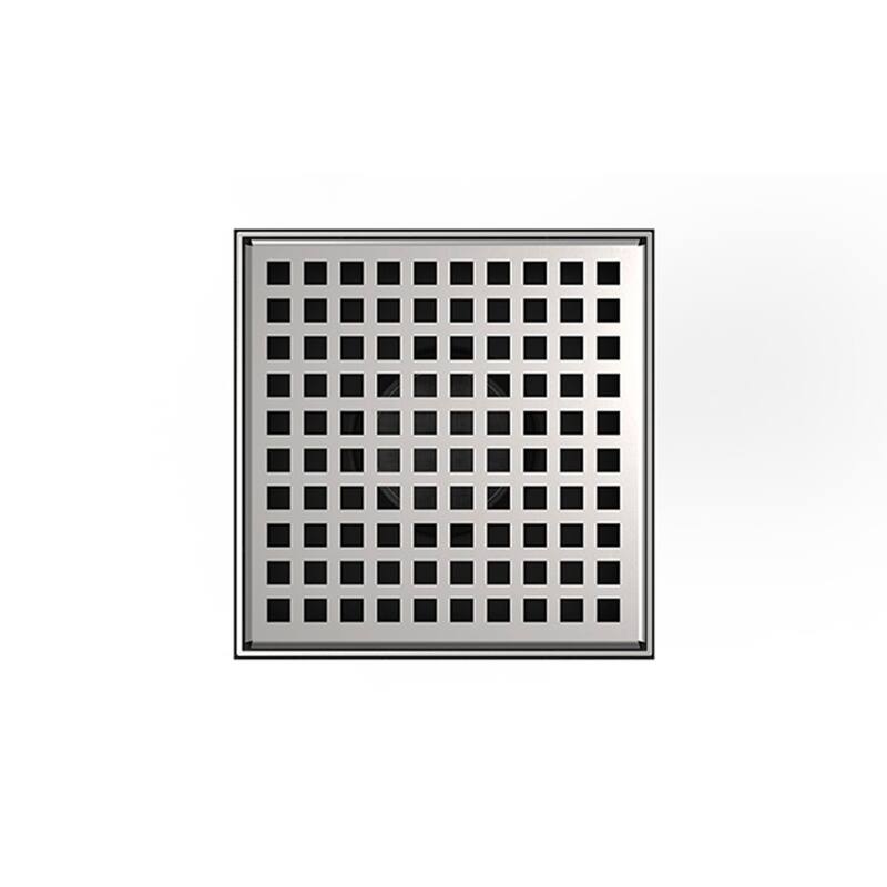 Infinity Drain LQD5-2P 5" x 5" LQD 5 Squares Pattern Center Drain Kit, - Satin Stainless - Satin Stainless