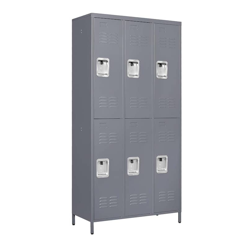 72"H 6 Door Metal Lockers With Lock for School Garage,Gym Office,Employees