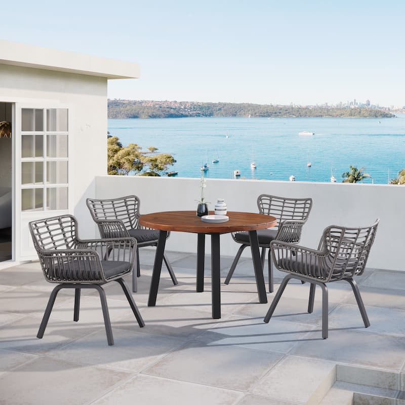 Luna Acacia Patio Dining Set - N/A