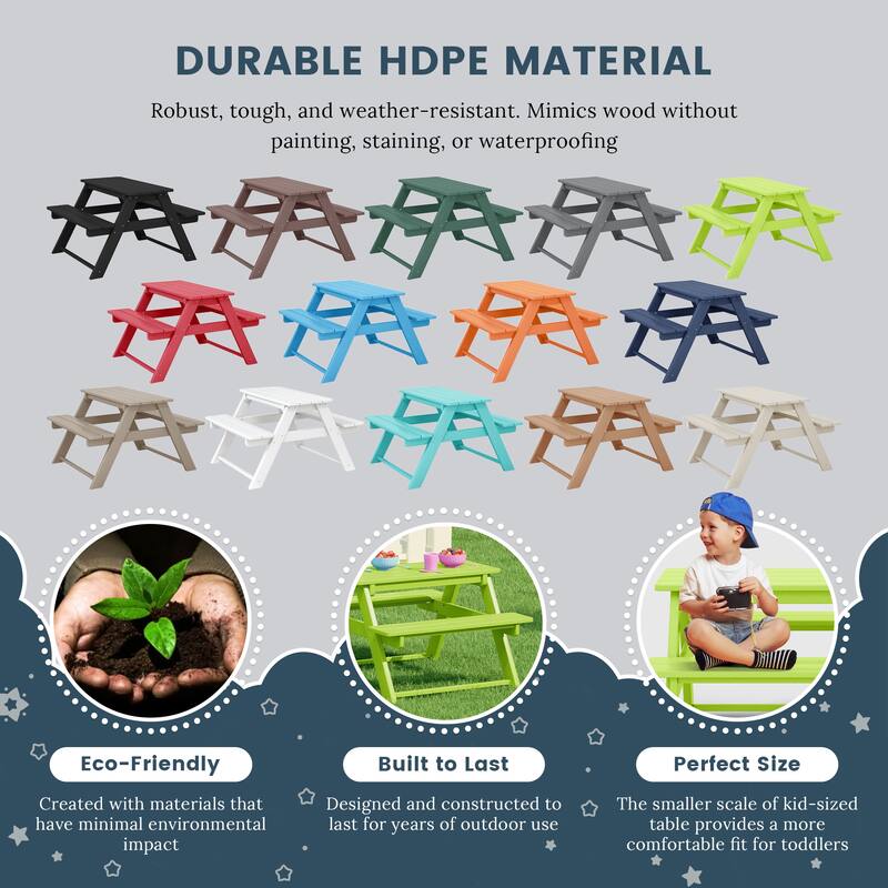 Laguna Kids Outdoor Poly Picnic Table