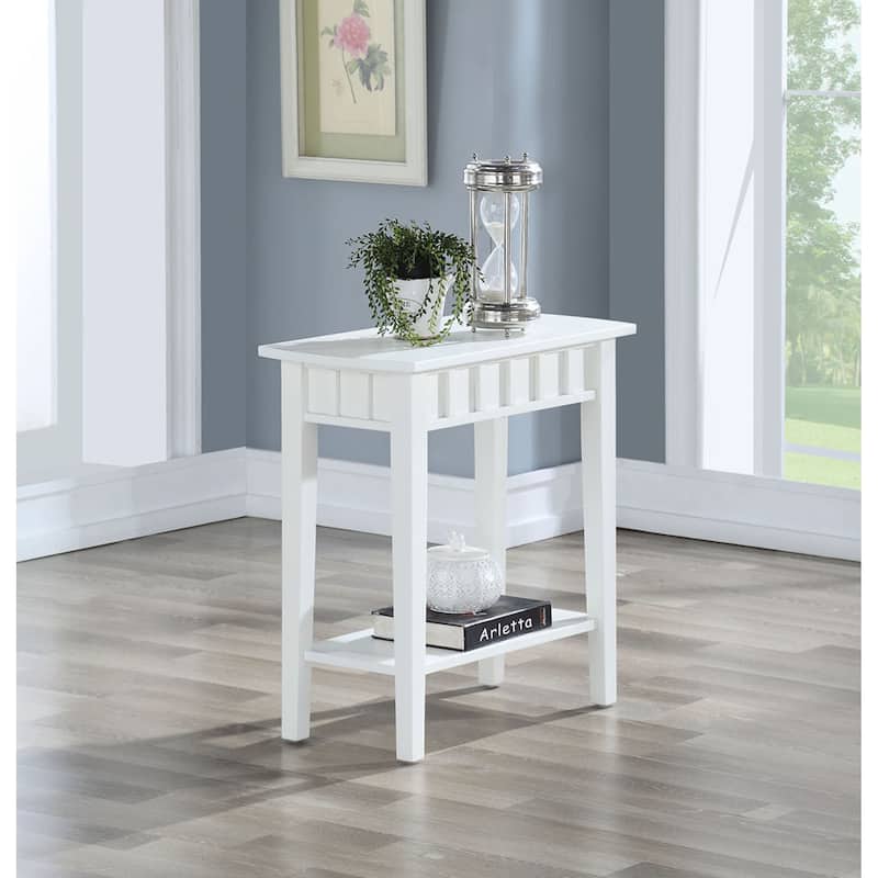Porch & Den Adriel End Table with Shelf - White