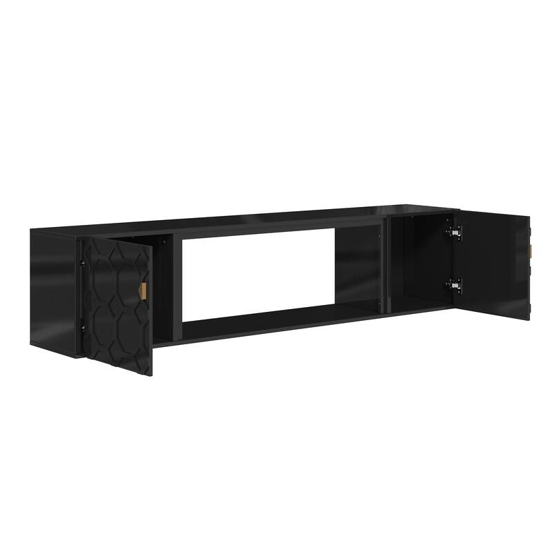 Clihome High Gloss Paint MDF Media 67'' TV Stand