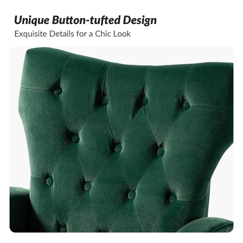 Abadiana Accent Tufted Chair with Metal Base by HULALA HOME