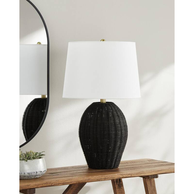 Livabliss Jacaranda Global Accent Floor Lamp - 24"H x 14"W x 14"D - Black