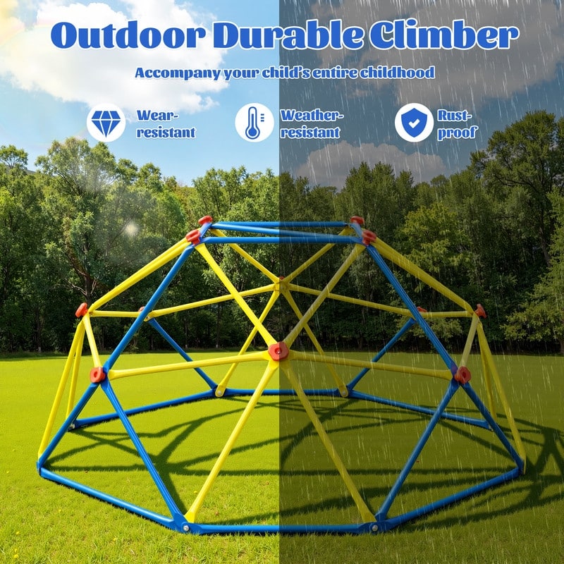 6FT Geometric Climbing Dome Climber Playground for Kids 3-10, Climbing Toys for Kids - N/A