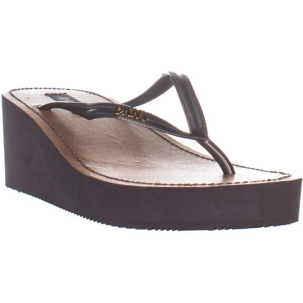 dkny wedge flip flops
