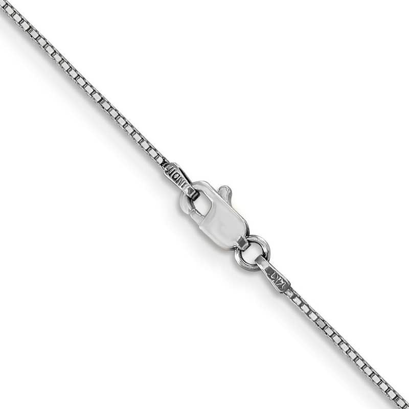 Curata 14k White Gold Solid Polished .90mm Box Chain Bracelet 7 Inch Lobster Claw