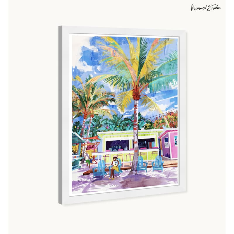 Wynwood Studio Coastal Shack Lounging Framed Beachfront Coastal Prints