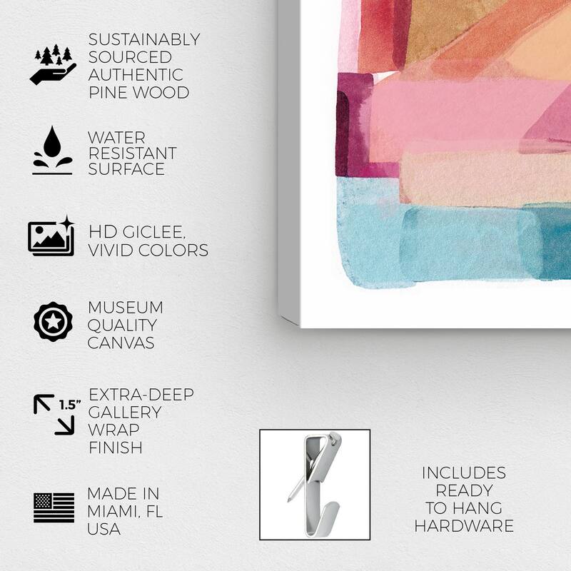 Wynwood Studio Abstract Abstract Tone II Pink and Teal Modern & Contemporary Wall Art Canvas Print