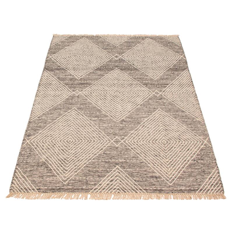 Marrakech Black, White Kilim 5'2" x 8'1" - 5'2 x 8'1