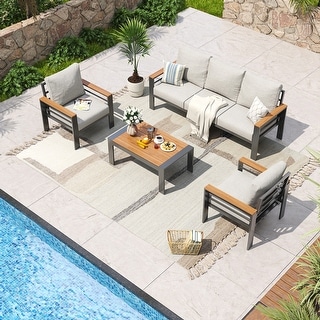 La-Z-Boy Breckenridge 8pc Java Brown Seating Set with Sunbrella