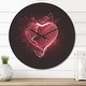 preview thumbnail 9 of 8, Designart 'Happy Valentine's Day' Oversized Modern Wall CLock 23 in. wide x 23 in. high