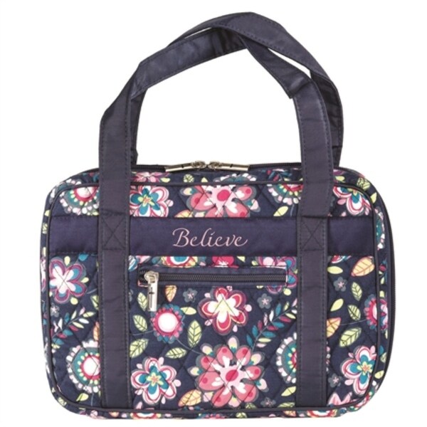 10.5" Vibrantly Colored Religious Themed Floral Printed Bible Cover - N/A