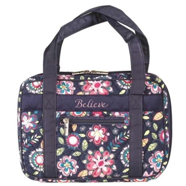 11.5" Vibrantly Colored Religious Themed Floral Printed Bible Cover - N/A