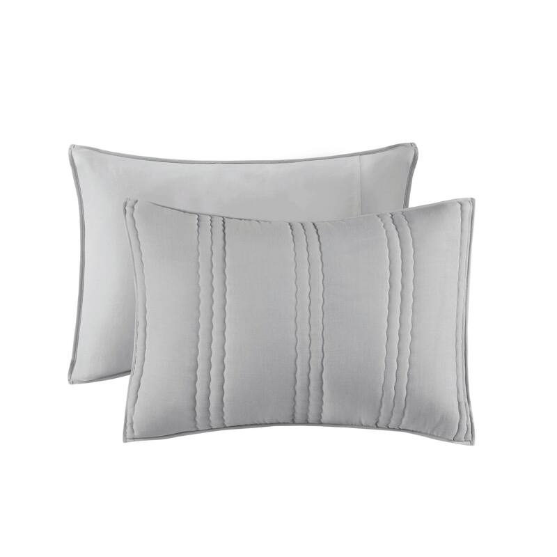 3 PCS Full/Queen Poly Gauze Quilt Set Gray