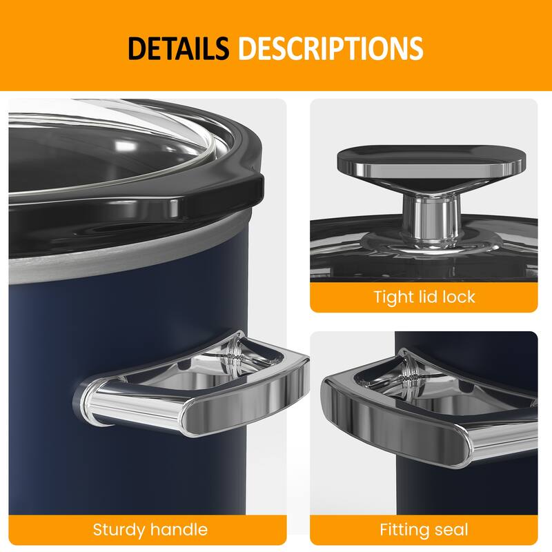 2QT Small Slow Cooker with 3 Heating Settings