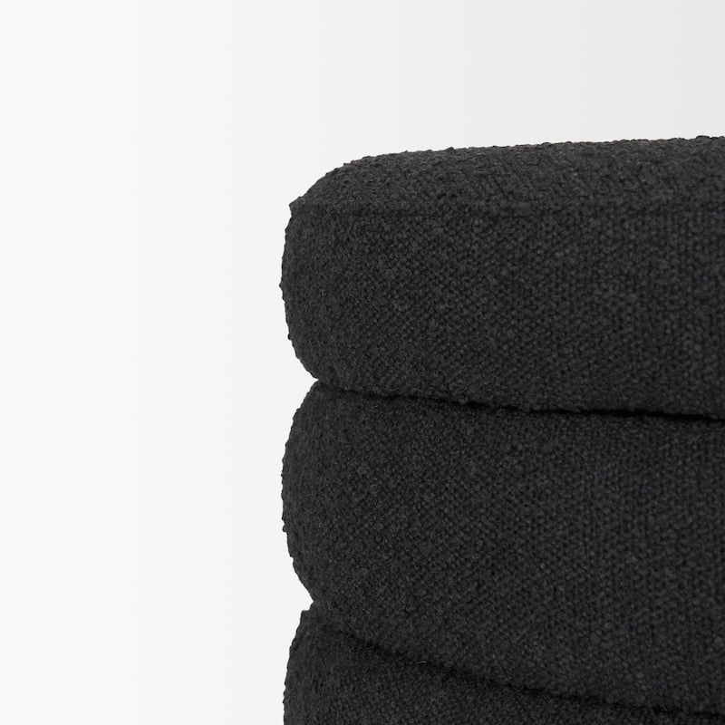 Elise Black Boucle Upholstered Storage Ottoman
