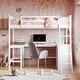 preview thumbnail 2 of 15, Twin Size Wooden Loft Bed with Built-in Desk and Shelves for Space-Saving and Functional Bedroom Design
