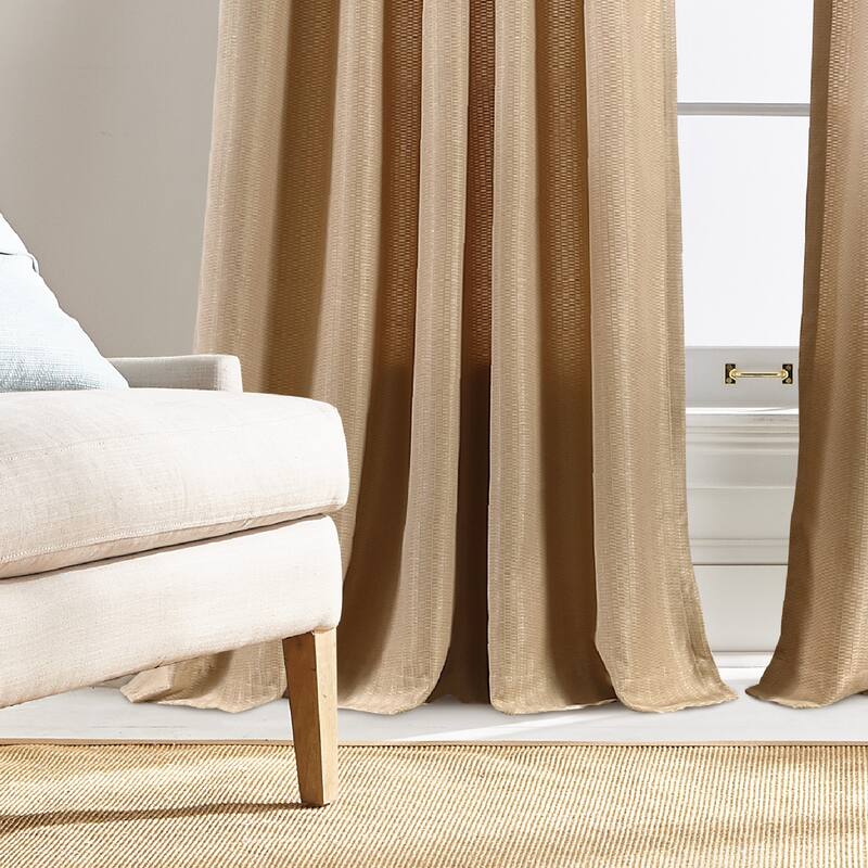 Martha Stewart Chenille Stitch Semi Sheer Rod Pocket Window Curtain - Panel Pair or Valance