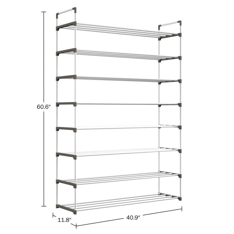 Shoe Rack - Shoe Organizer for Closet, Bathroom, Entryway by Home-Complete (White)