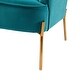 preview thumbnail 94 of 117, Barbara 43" Contemporary Velvet Loveseat Sofa with Goldtone Metal Legs by HULALA HOME