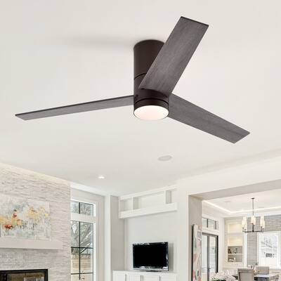 48" 3-Blade Ceiling Fans with LED Lights Remote Control, Flush Mount Chandelier - 48 inch