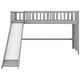 preview thumbnail 7 of 11, Gray Twin Size Wood Low Loft Bed with Slide