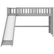 preview thumbnail 7 of 24, Twin Size Low Loft Bed with Slide & Ladder, Grey