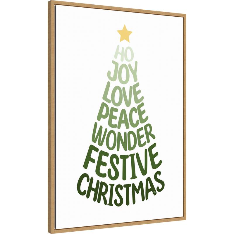 Stylized Christmas Tree by Martina Framed Canvas Wall Art Print