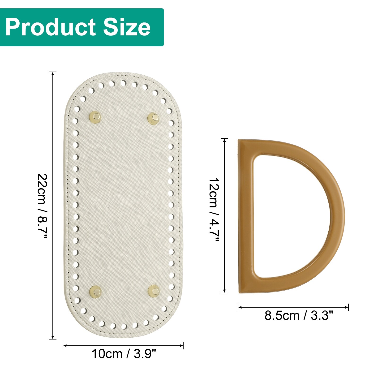 Bag Bases for Crochet Oval Bottom Shaper with D-Shaped Handles