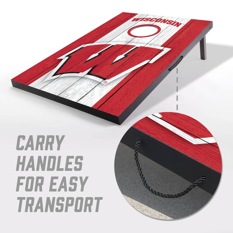 Wisconsin Badgers NCAA Compact 2x3 Tailgate Cornhole Board Set
