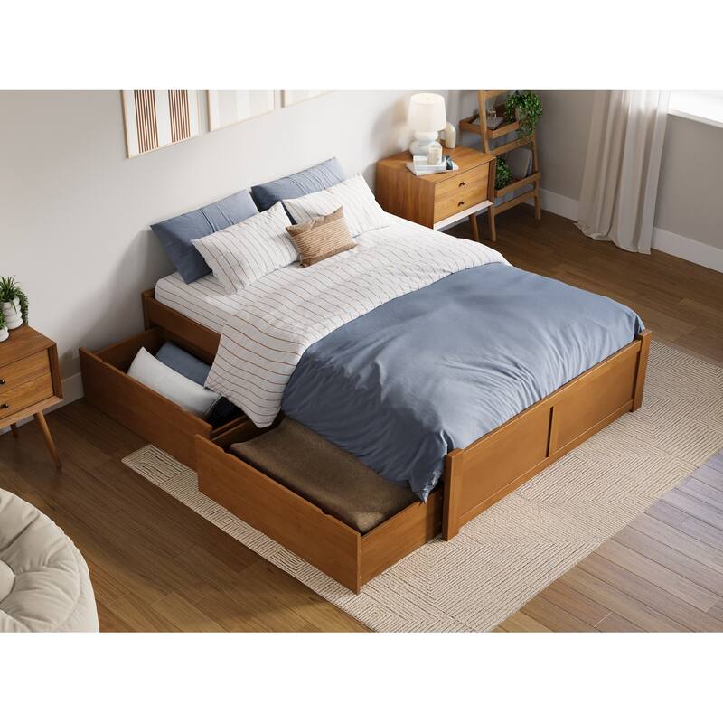 Concord Platform Bed with Footboard and Storage Drawers