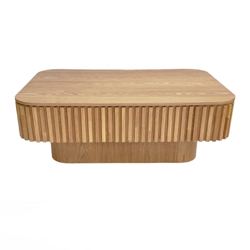 Coffee Table Solid Wood Veneered Modern Coffee Table Accent Tea Table with Storage and Adjustable Height for Living Room